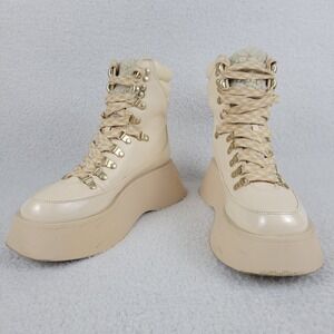 Circus NY by Sam Edelman Gail Combat Platform Boot Womens US 6.5M EUR 36.5 Beige
